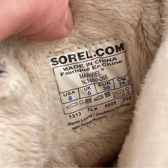 •Sorel Womens 8 Tan Sand Beige Maribel Suede Boots Thinsulate Waterproof - Picture 6 of 13